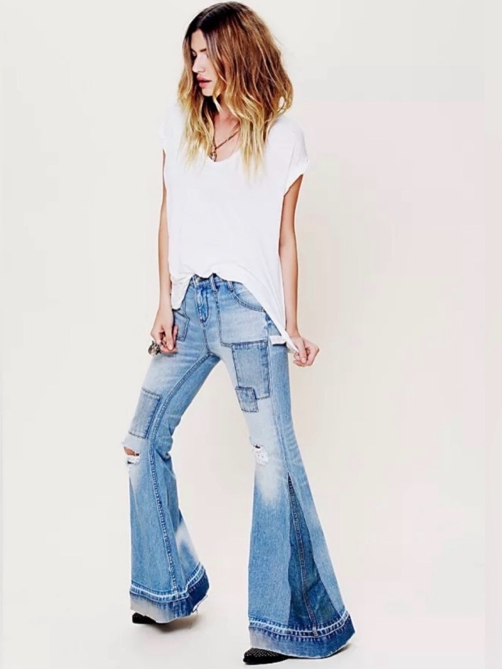 Free People Festy Super Flare Jeans Rare